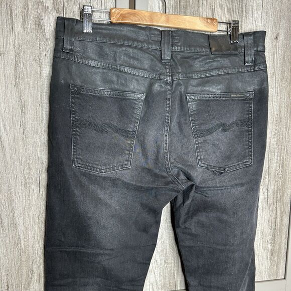 Nudie Jeans Size 33 x 34 (29) Lean Dean Black Color Slim Fit Organic Cotton - Picture 6 of 12